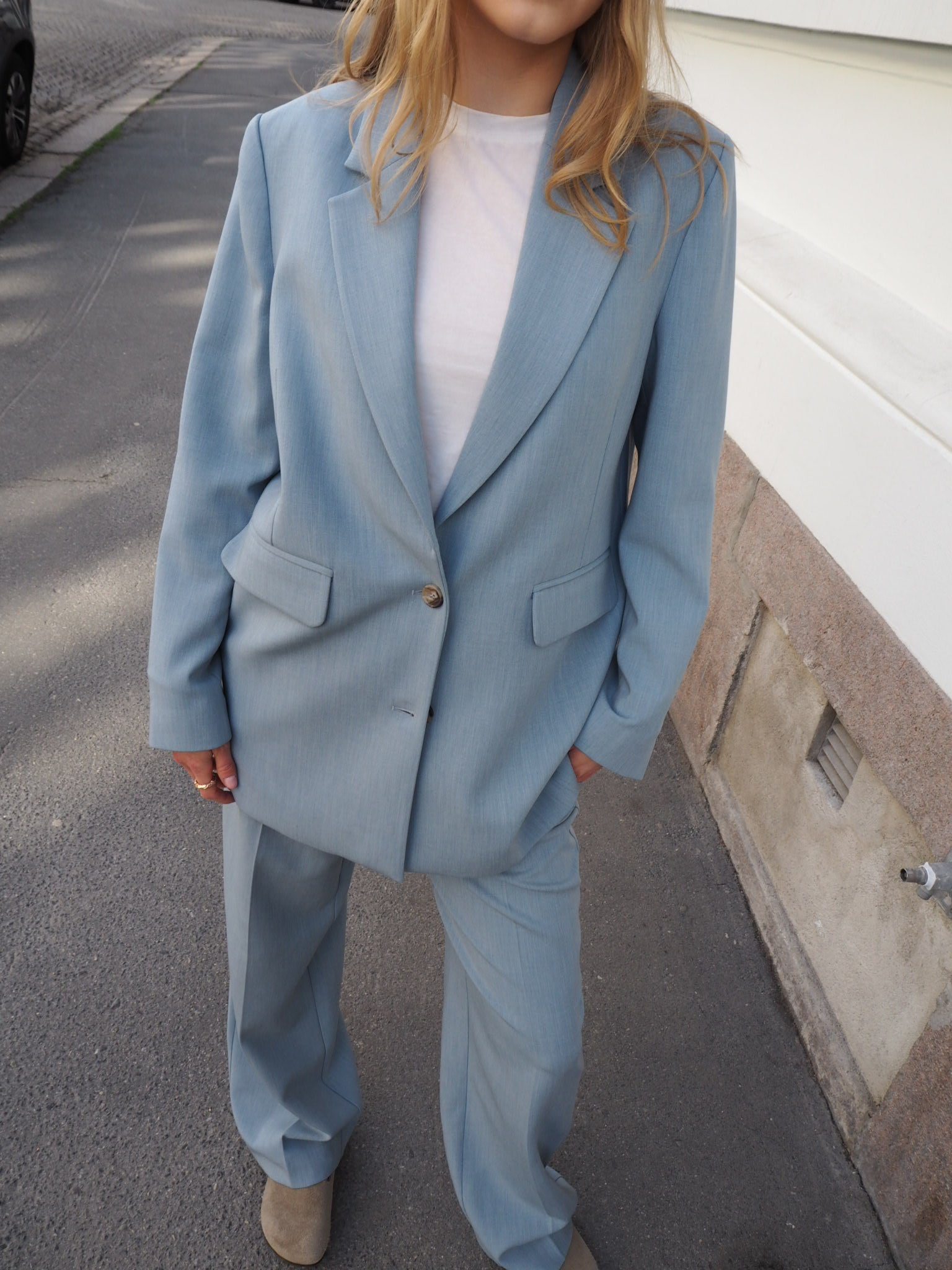 SLWRITA PANT - Dusty Blue